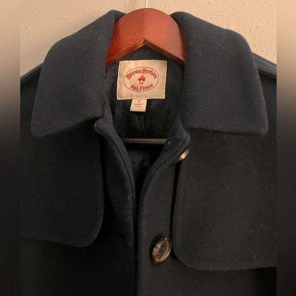 Brooks Brothers Jackets & Blazers - Classic Vintage Brooks Brothers Navy Women's 3/4 Wool Coat Red Fleece Label 2